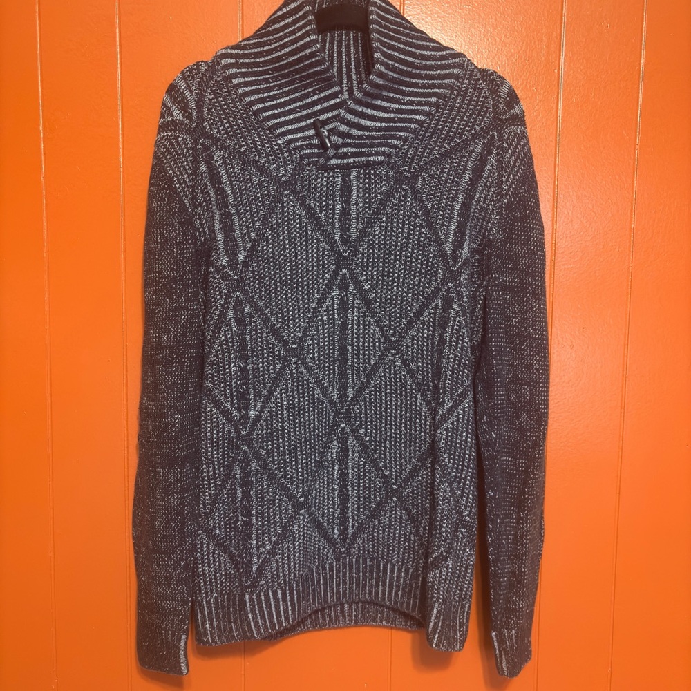 Men's Textured Turtleneck Sweater - Charcoal/Heather